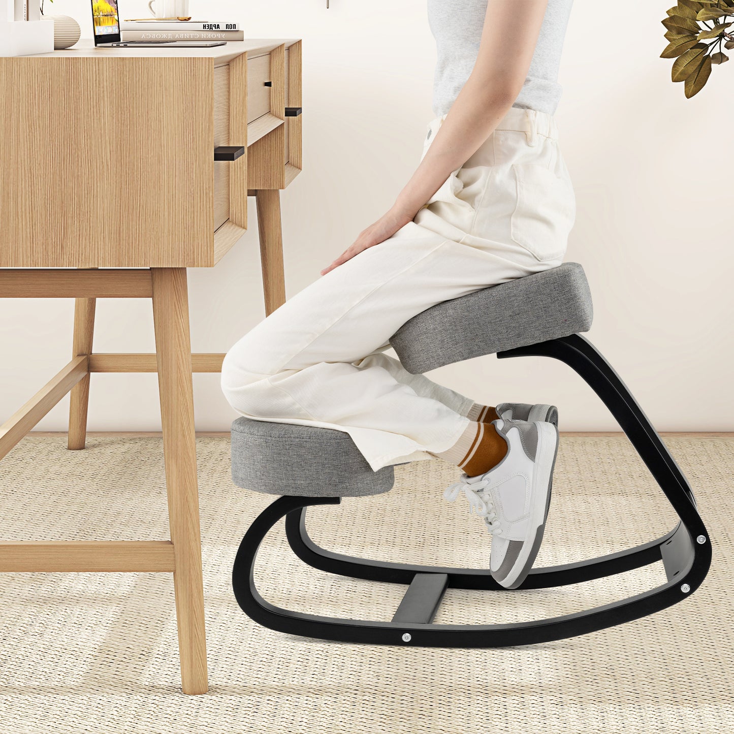 Ergonomic Rocking Kneeling Chair with Padded Cushions