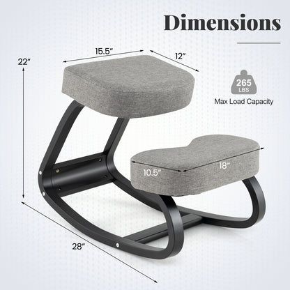 Ergonomic Rocking Kneeling Chair with Padded Cushions