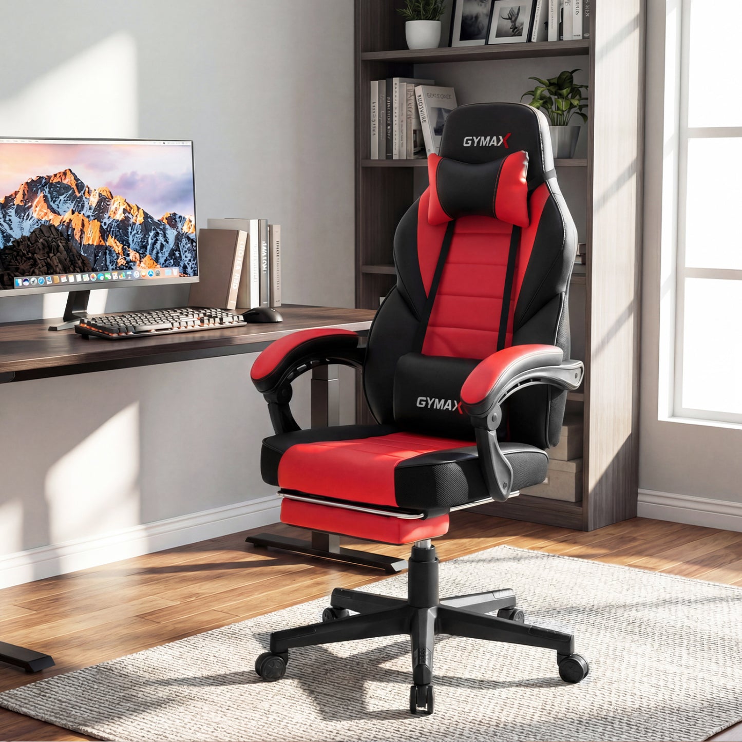 Ergonomic Gaming Chair with Footrest and 155° Recline