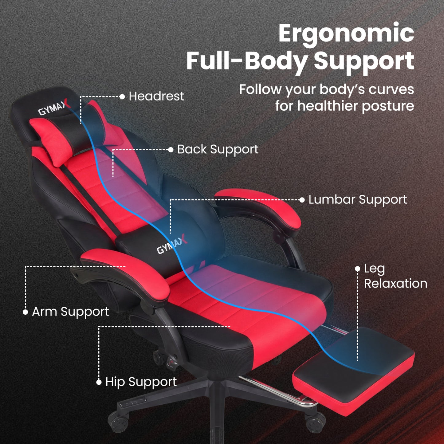 Ergonomic Gaming Chair with Footrest and 155° Recline