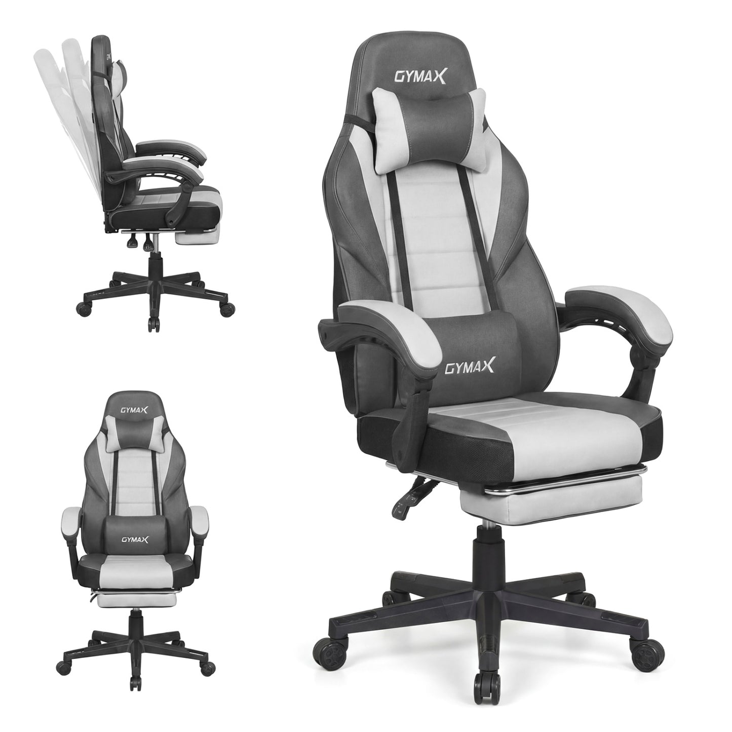 Ergonomic Gaming Chair with Footrest and 155° Recline