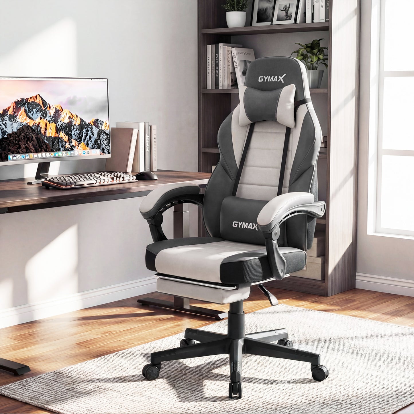 Ergonomic Gaming Chair with Footrest and 155° Recline