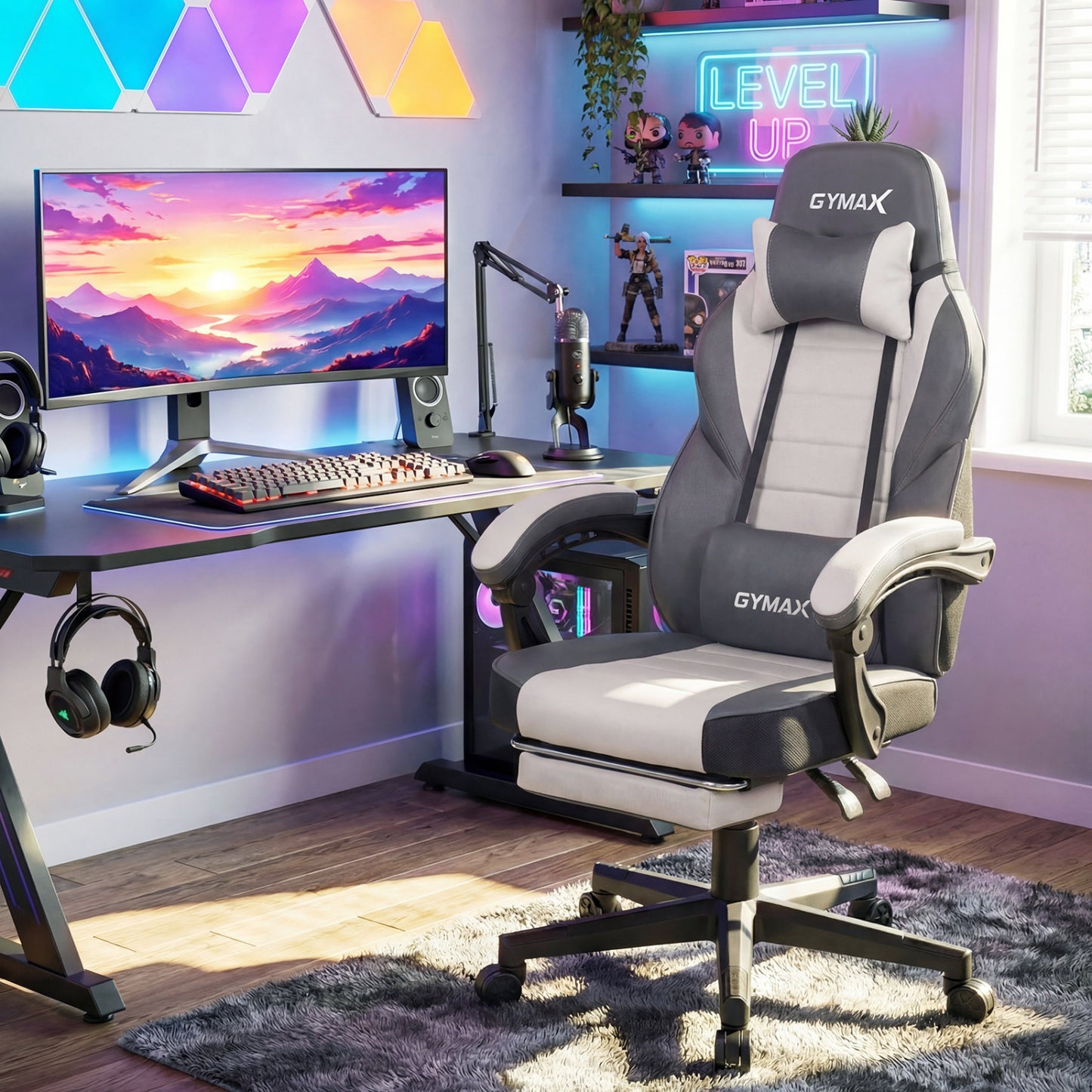 Ergonomic Gaming Chair with Footrest and 155° Recline