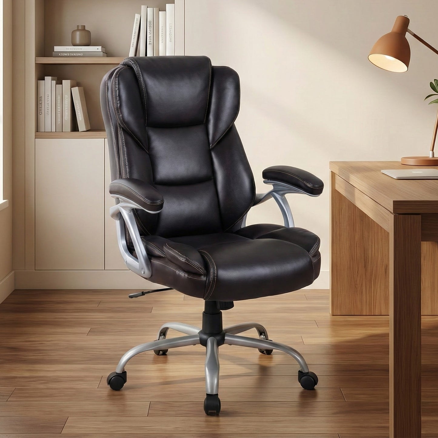 Executive Office Chair with Padded Armrests - Ergonomic