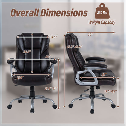 Executive Office Chair with Padded Armrests - Ergonomic