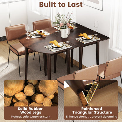 Extendable Dining Table Set with 2 Half-Round and 1 Rectangular Tables