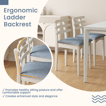 Padded Dining Chair with Rubber Wood Frame