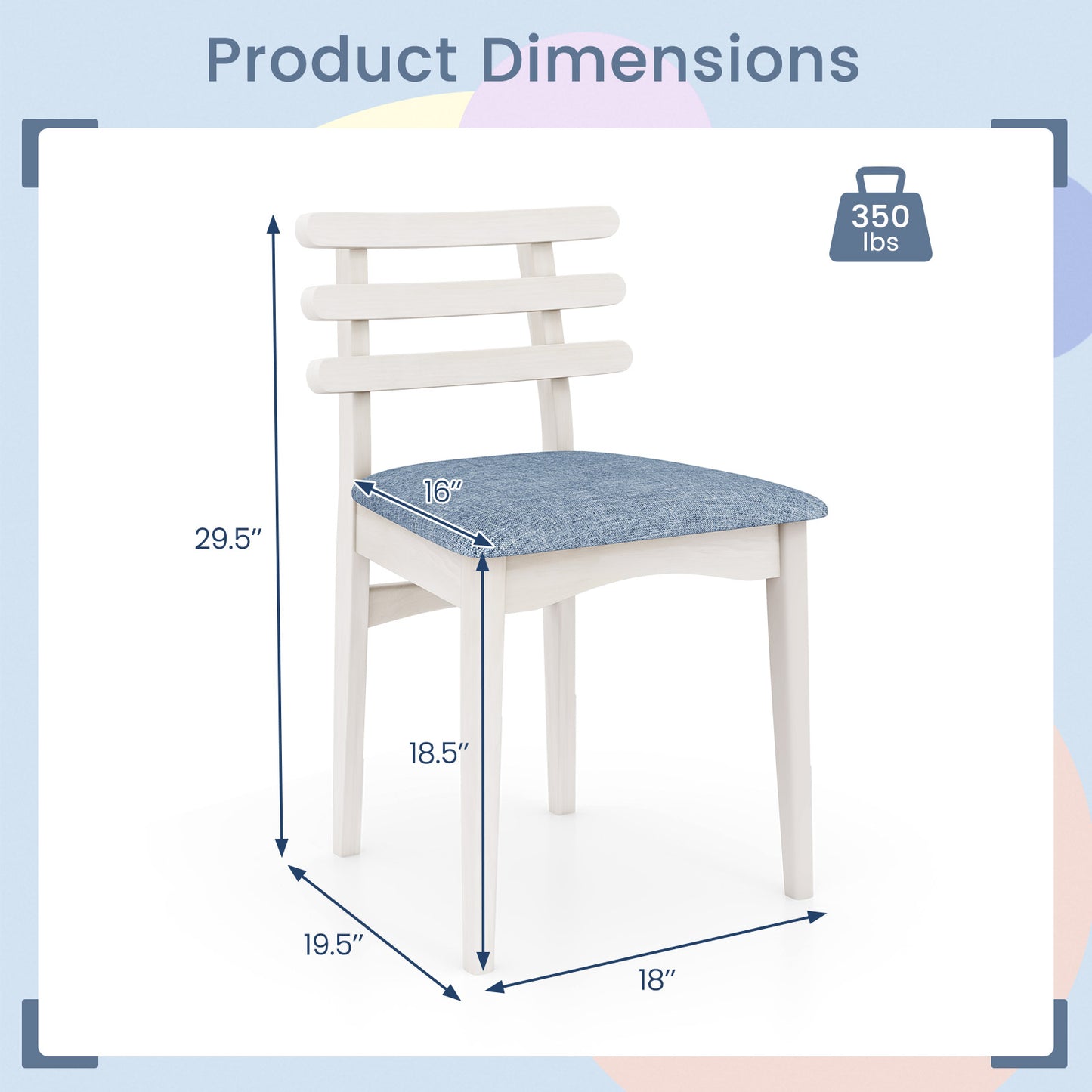 Padded Dining Chair with Rubber Wood Frame