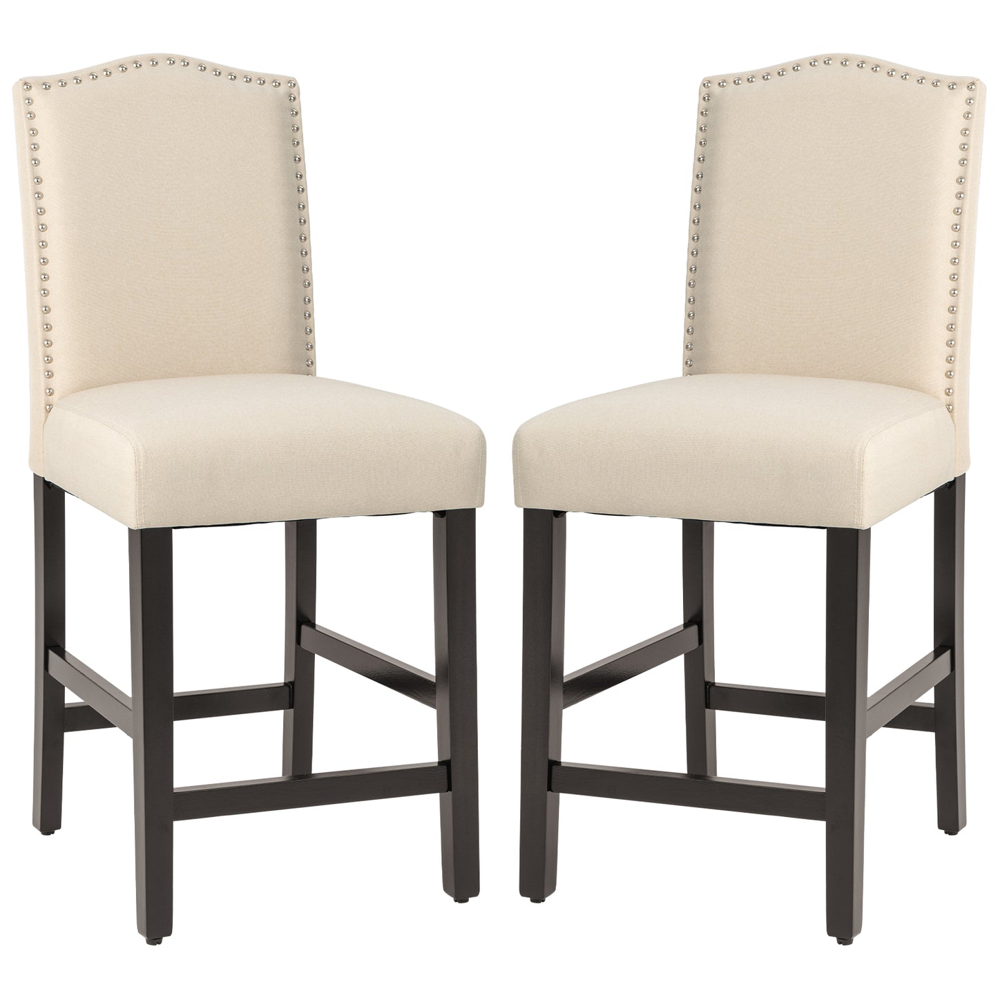 Counter Height Dining Chairs Set of 2 with Nailhead Trim