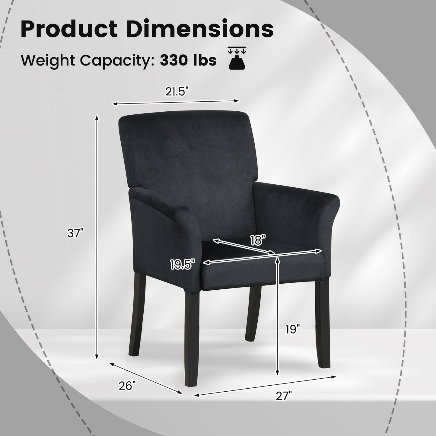 Reception Arm Chair with Padded Seat and Backrest
