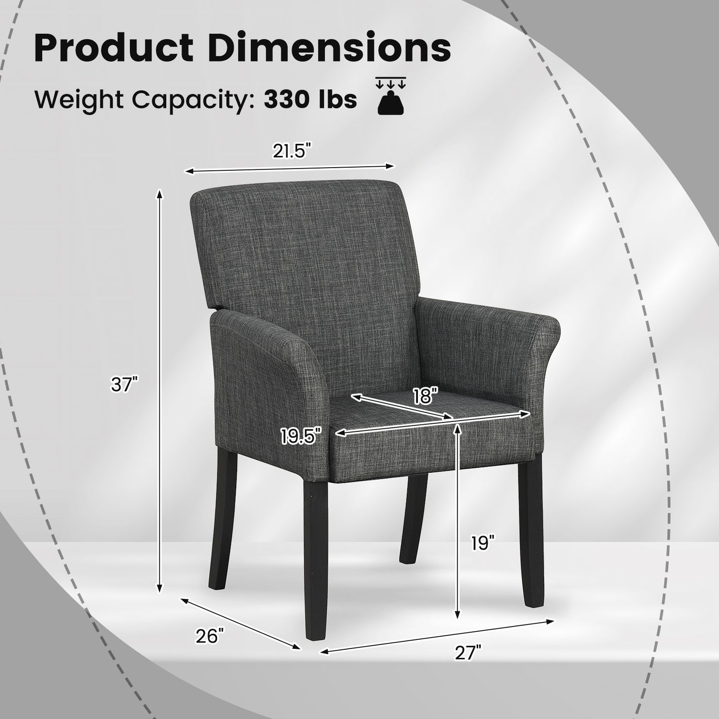 Reception Arm Chair with Padded Seat and Backrest