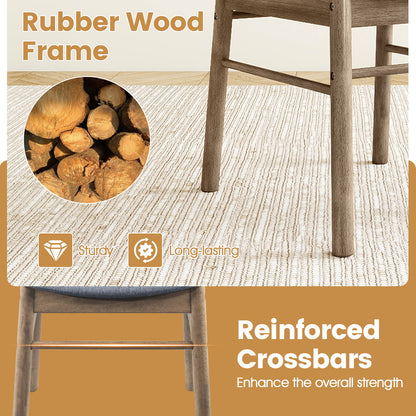 Upholstered Dining Chairs Set of 4 with Rubber Wood Frame