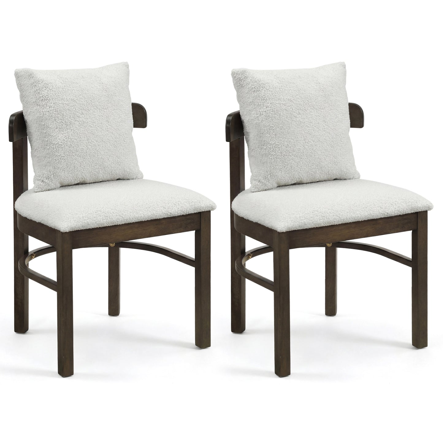 Upholstered Dining Chairs Set of 2 with Removable Pillows