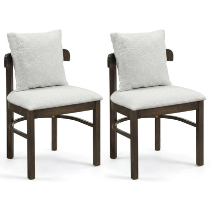 Upholstered Dining Chairs Set of 2 with Removable Pillows