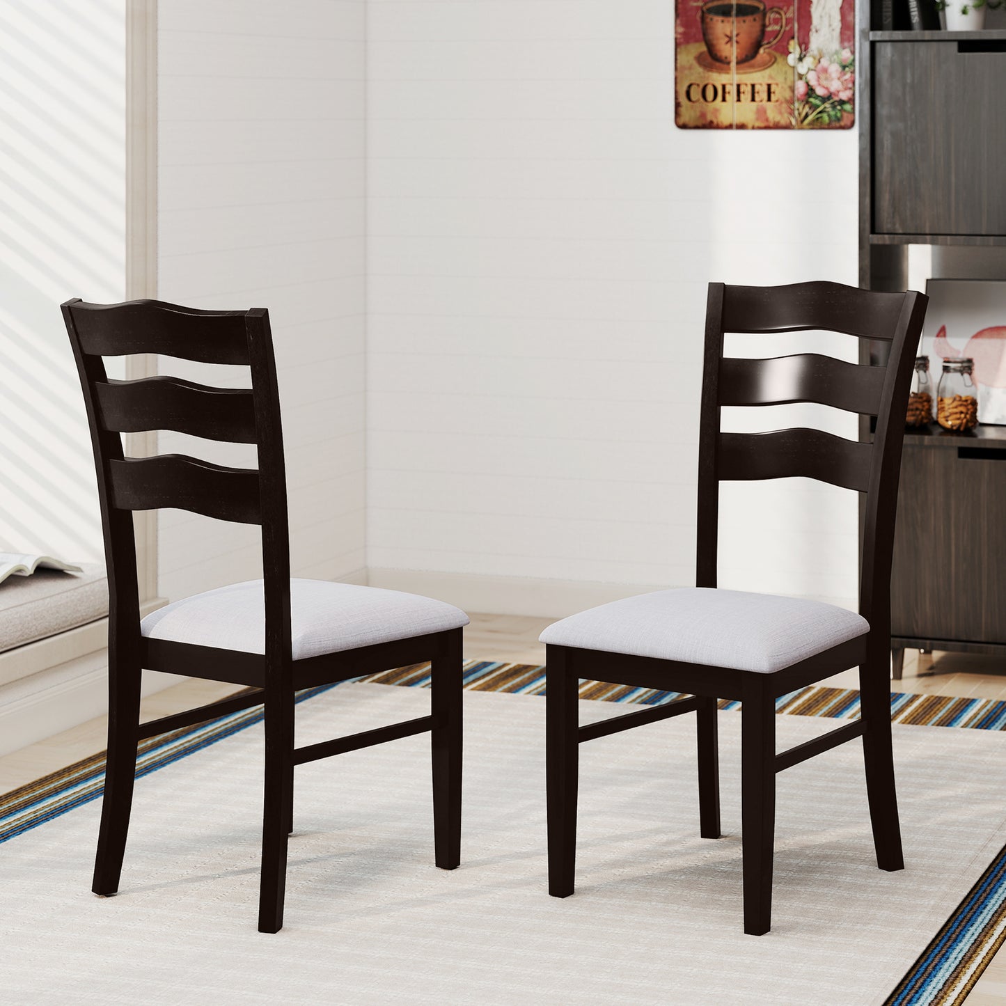 Dining Chairs Set of 2 with Hollowed Backrest