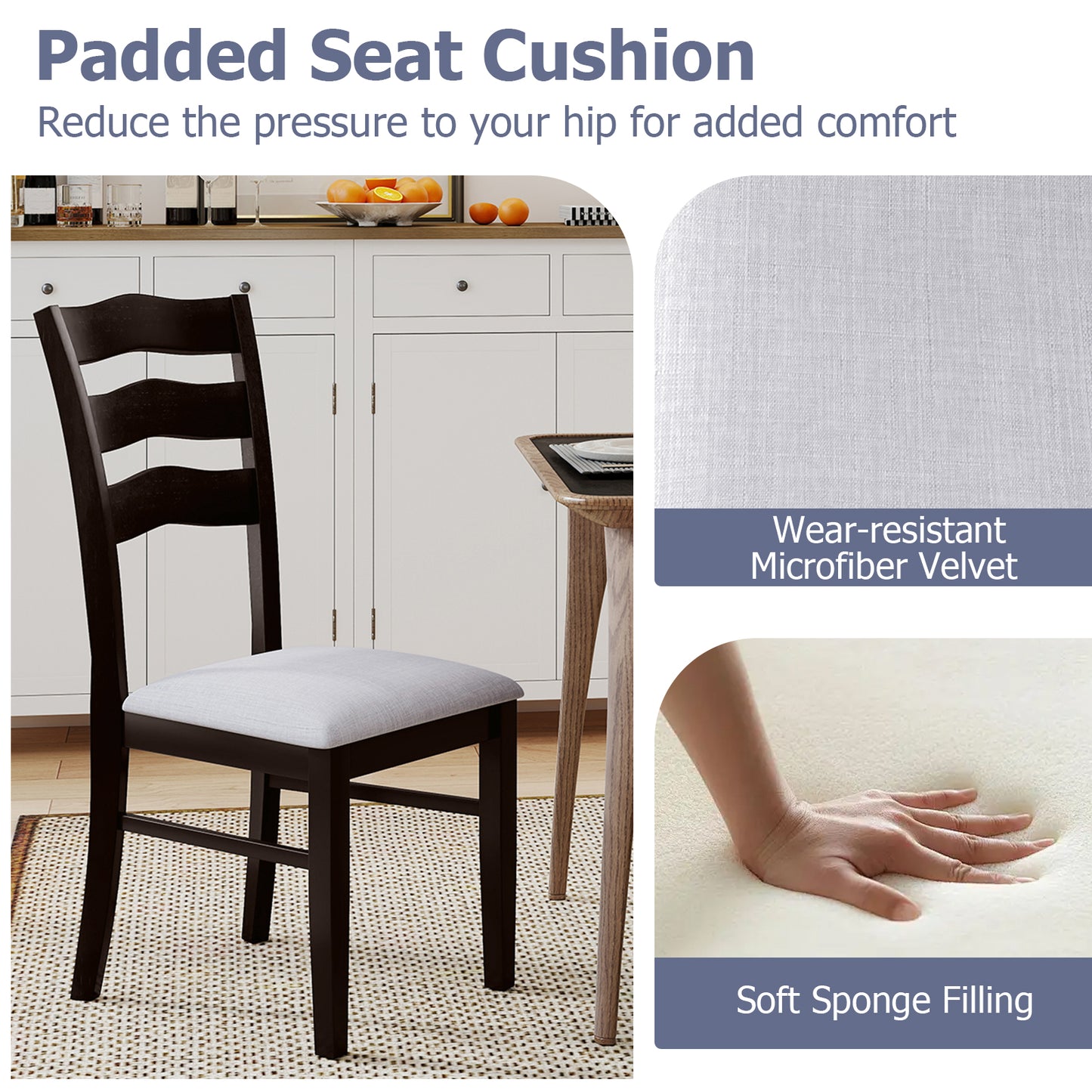 Dining Chairs Set of 2 with Hollowed Backrest