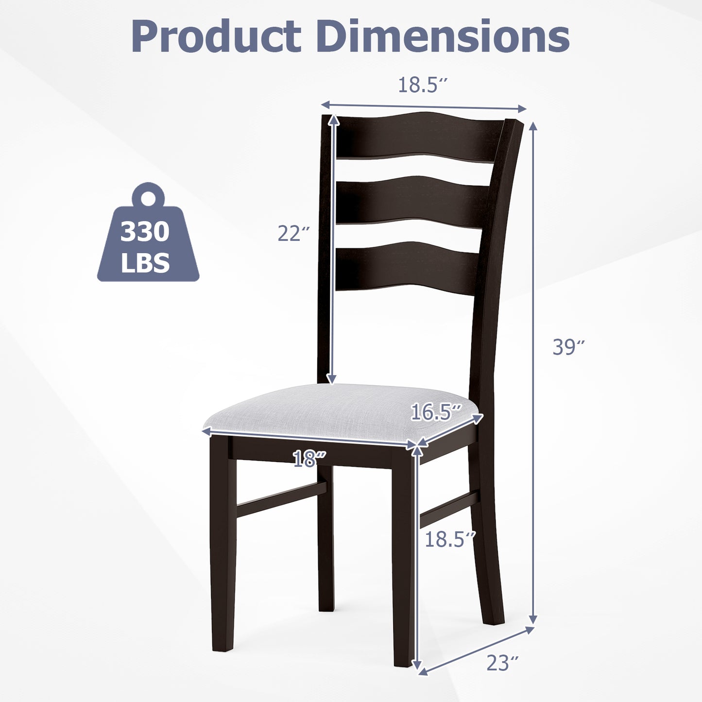 Dining Chairs Set of 2 with Hollowed Backrest