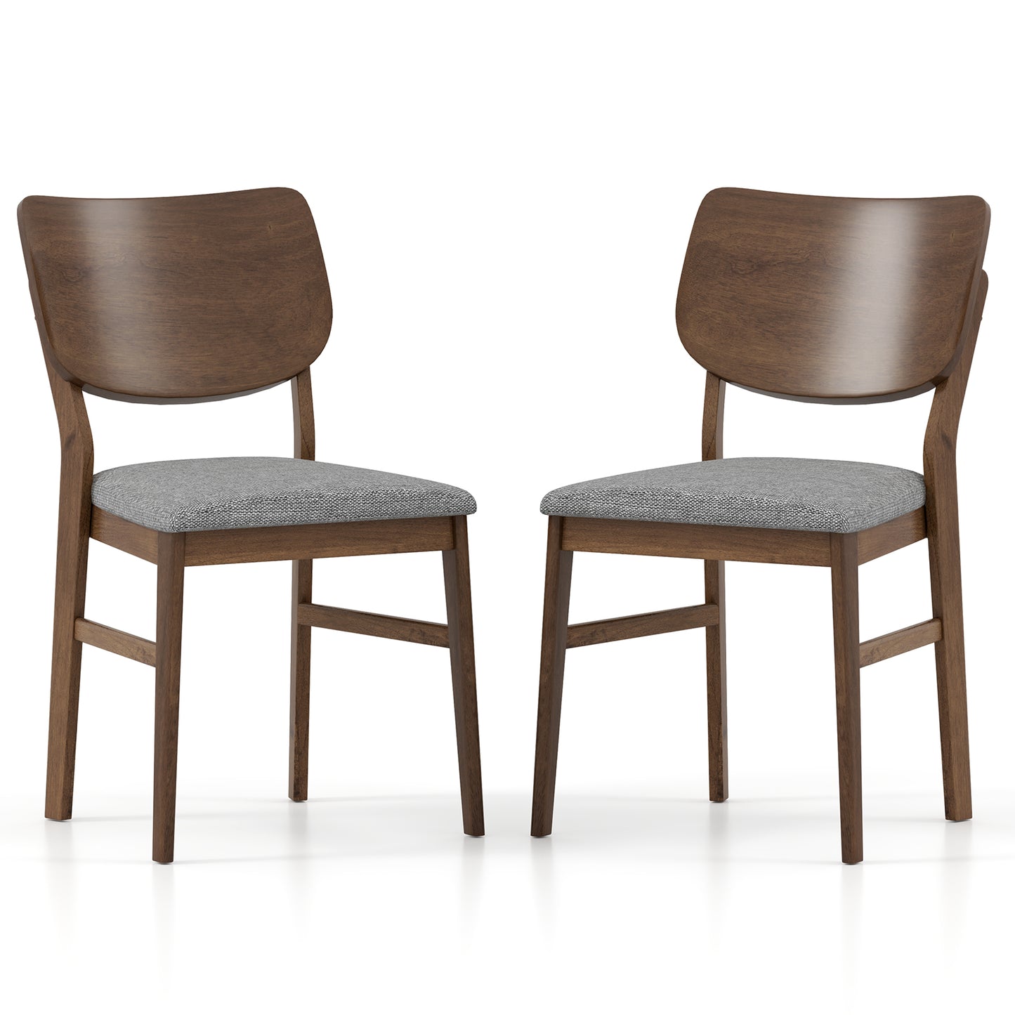 Upholstered Dining Chairs Set of 2 with Rubber Wood Frame