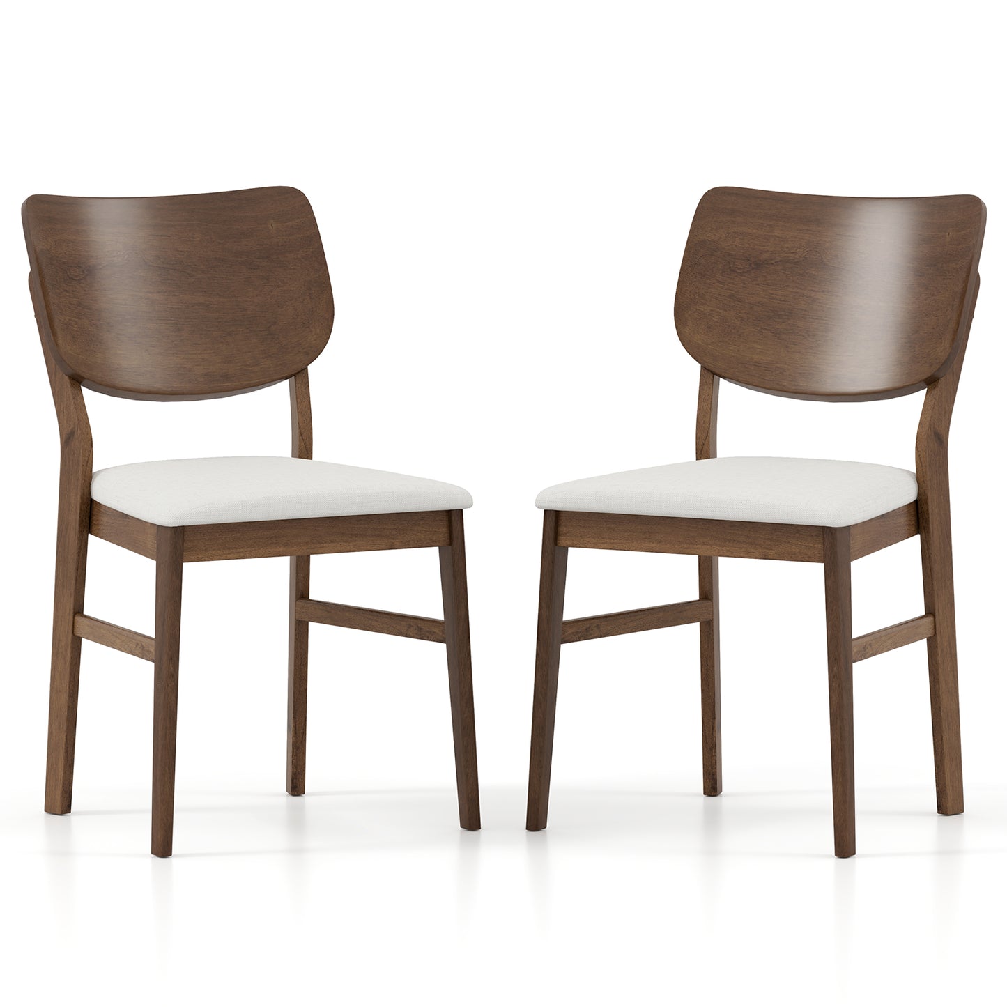 Upholstered Dining Chairs Set of 2 with Rubber Wood Frame