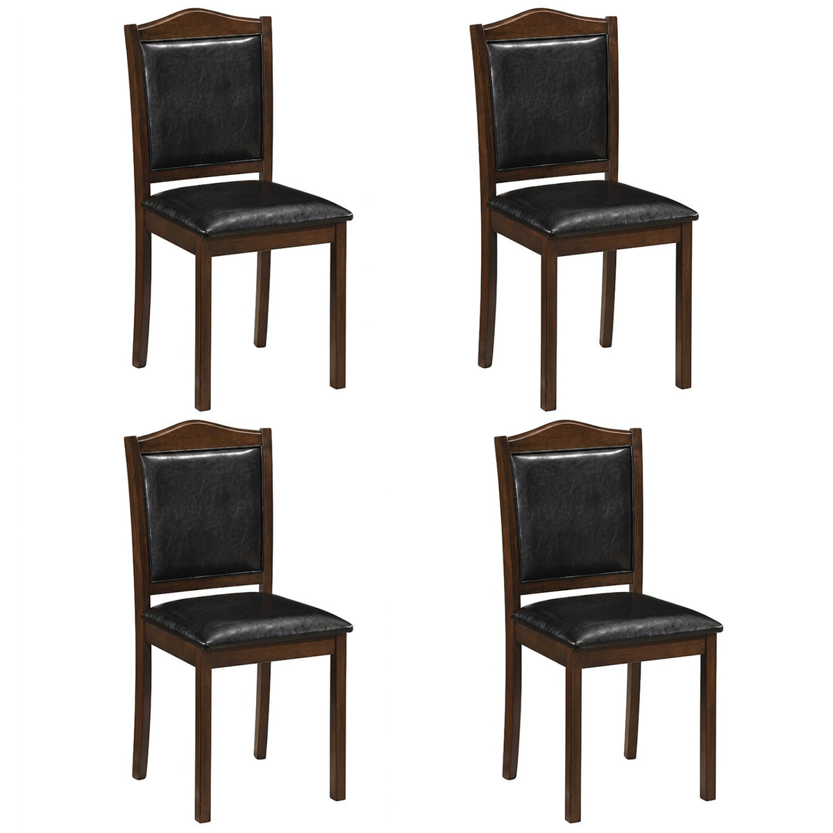 Dining Chairs Set of 4 Faux Leather Upholstered Farmhouse