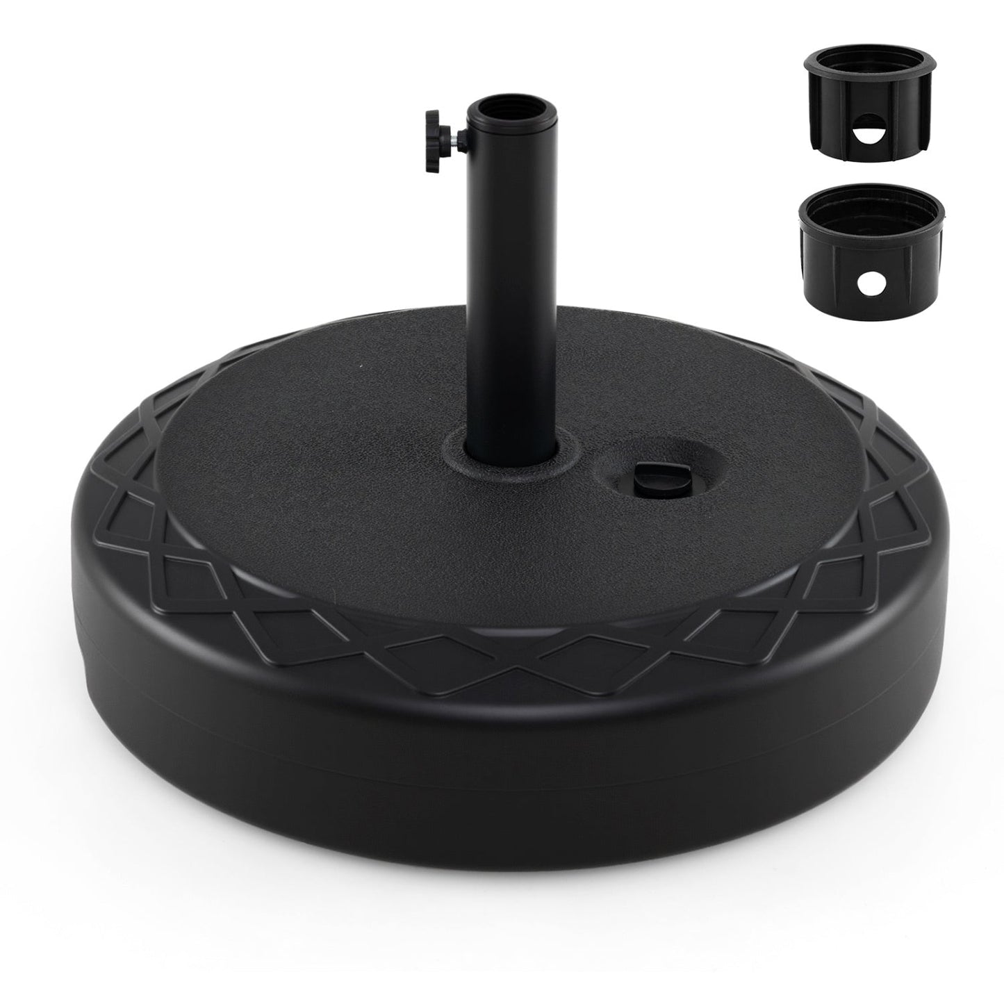 Fillable Umbrella Base 90 LBS Heavy Duty Sand Filled Round Market Umbrella Stand-Black
