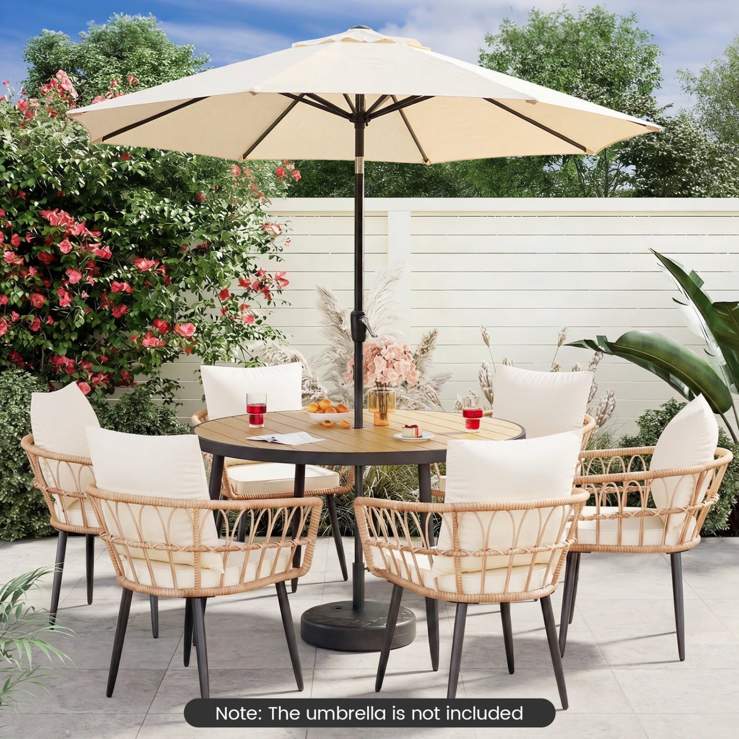 Fillable Umbrella Base 90 LBS Heavy Duty Sand Filled Round Market Umbrella Stand-Black