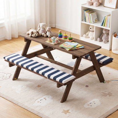 Kids Picnic Table with Benches and Umbrella - Fir Wood