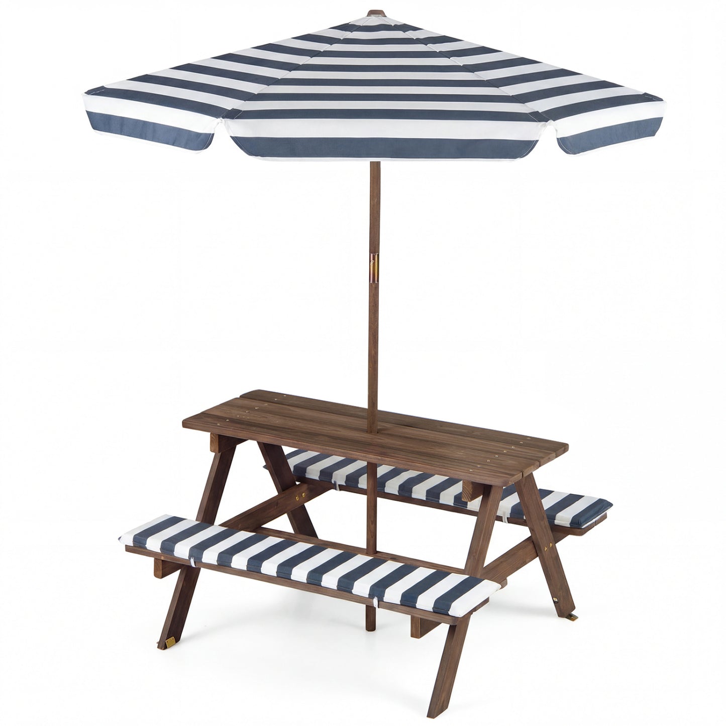 Kids Picnic Table with Benches and Umbrella - Fir Wood