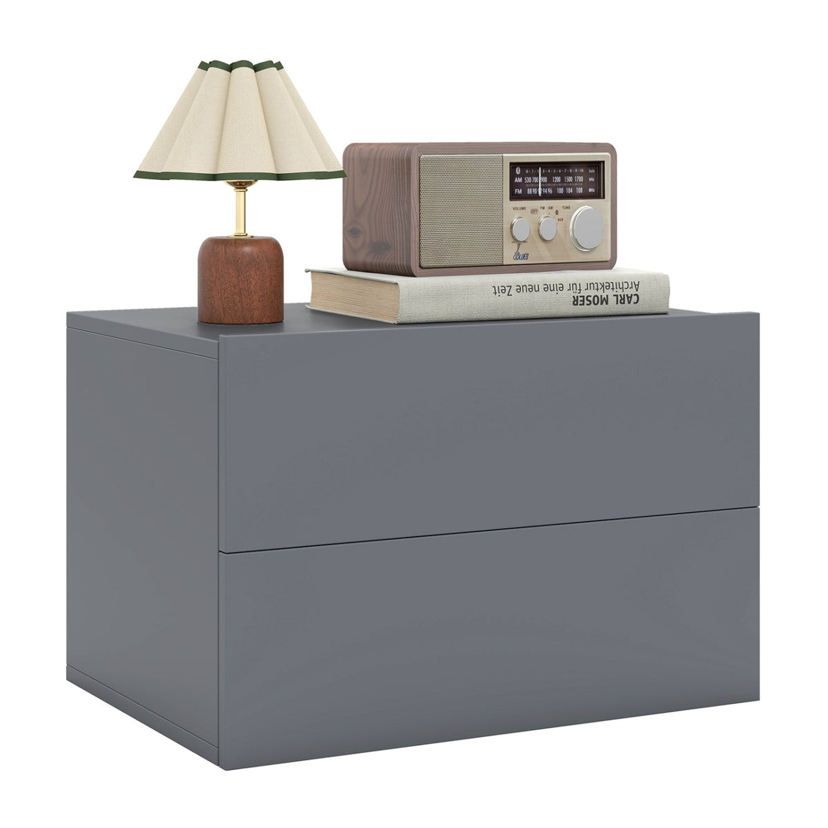 Wall Mounted Floating Nightstand with 2 Drawers