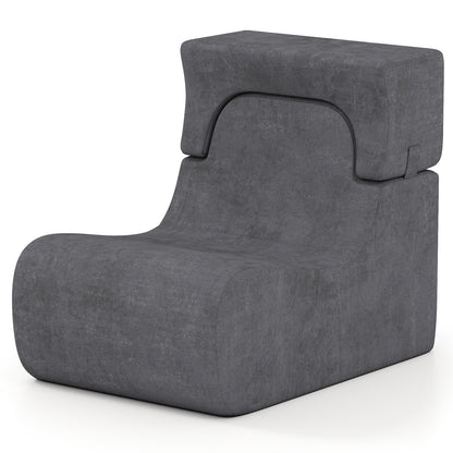 Floor Chair with Detachable Headrest and Washable Cover
