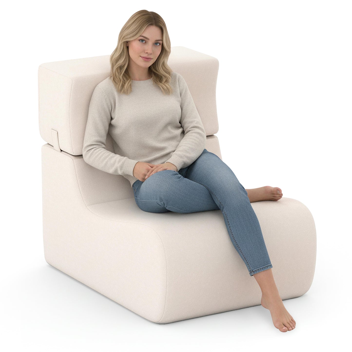 Floor Chair with Detachable Headrest and Washable Cover