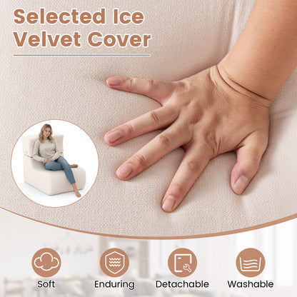 Floor Chair with Detachable Headrest and Washable Cover