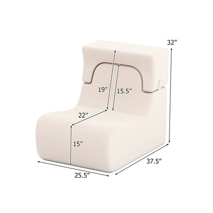 Floor Chair with Detachable Headrest and Washable Cover