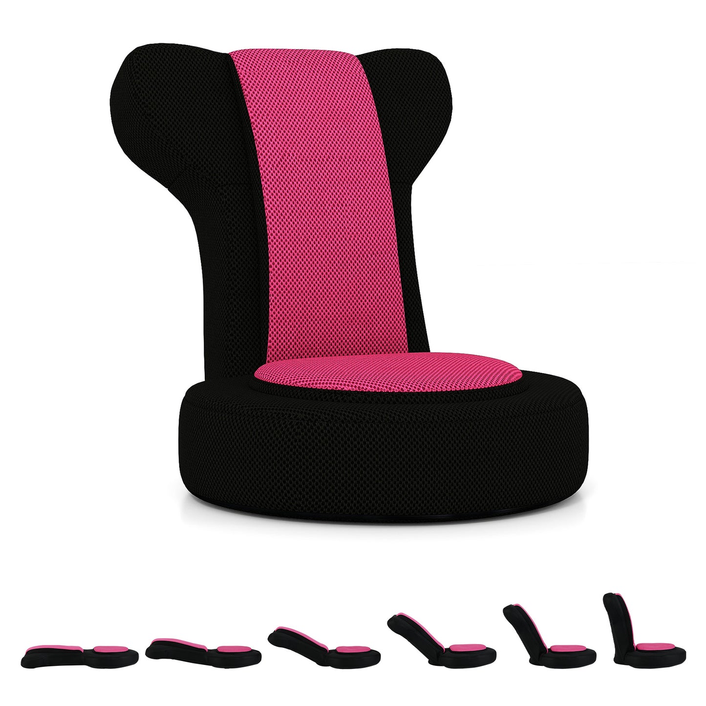 Adjustable Floor Gaming Chair with Headrest - 310 lbs Capacity