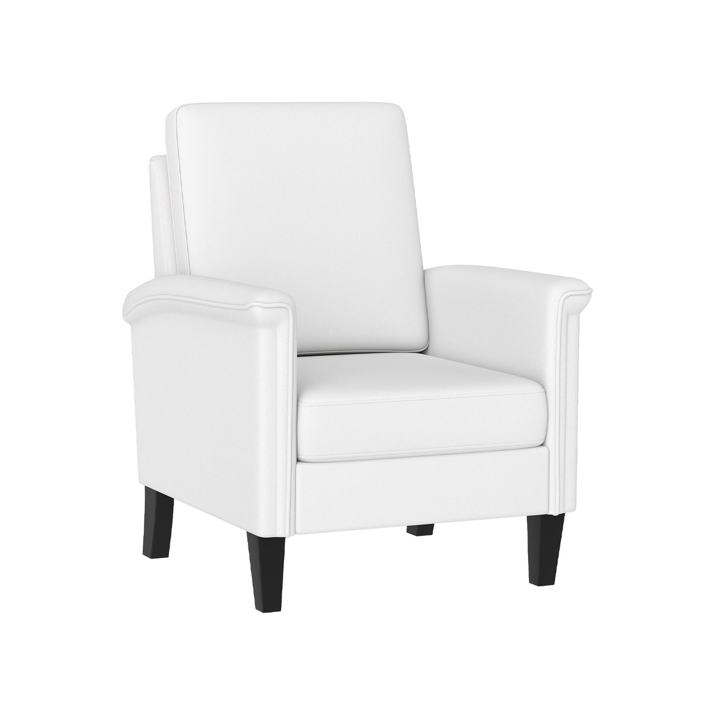 Floral Accent Chair with High Back and Solid Wood Legs