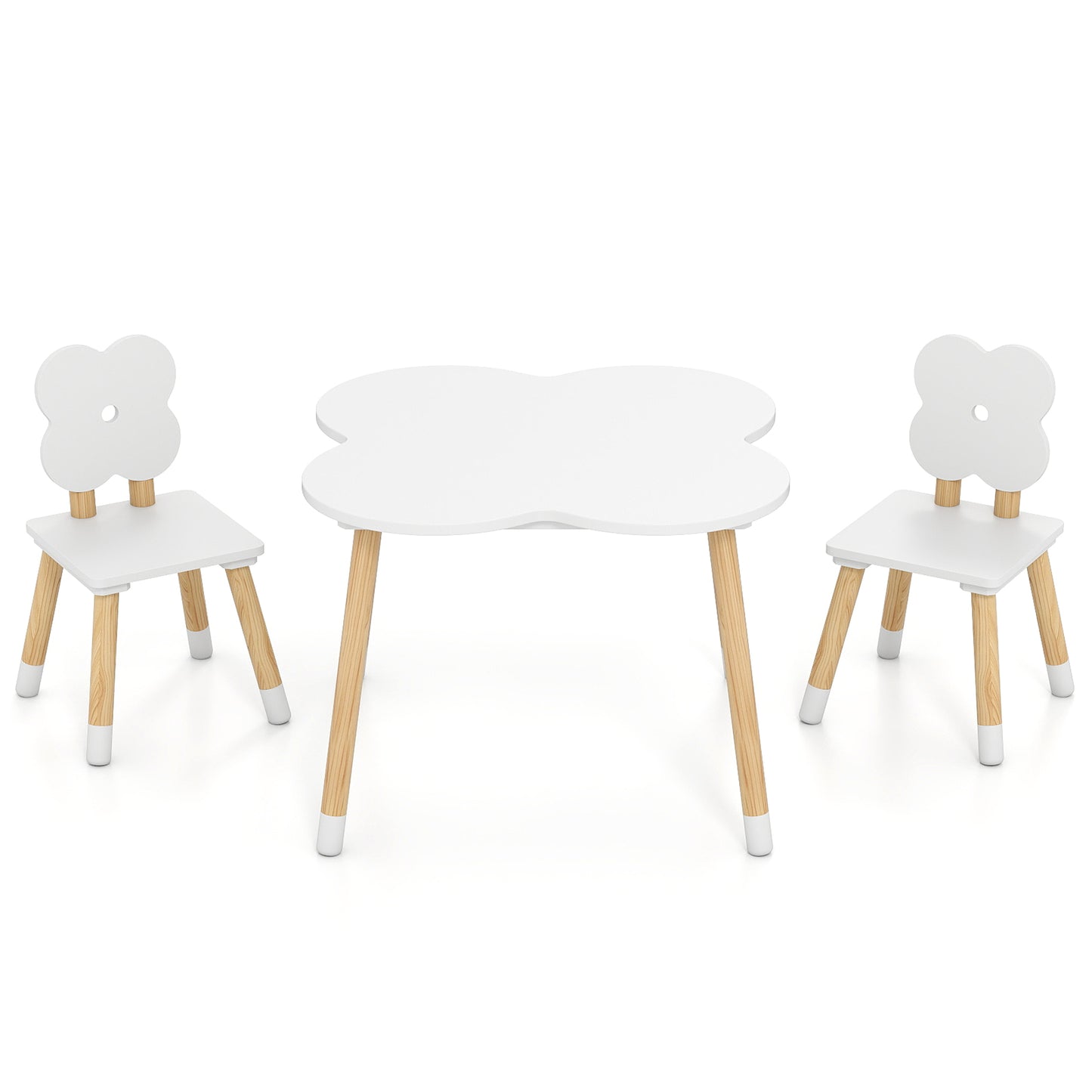 Kids Table and Chair Set with Flower Shape Design