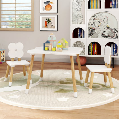 Kids Table and Chair Set with Flower Shape Design