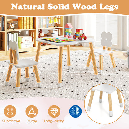 Kids Table and Chair Set with Flower Shape Design