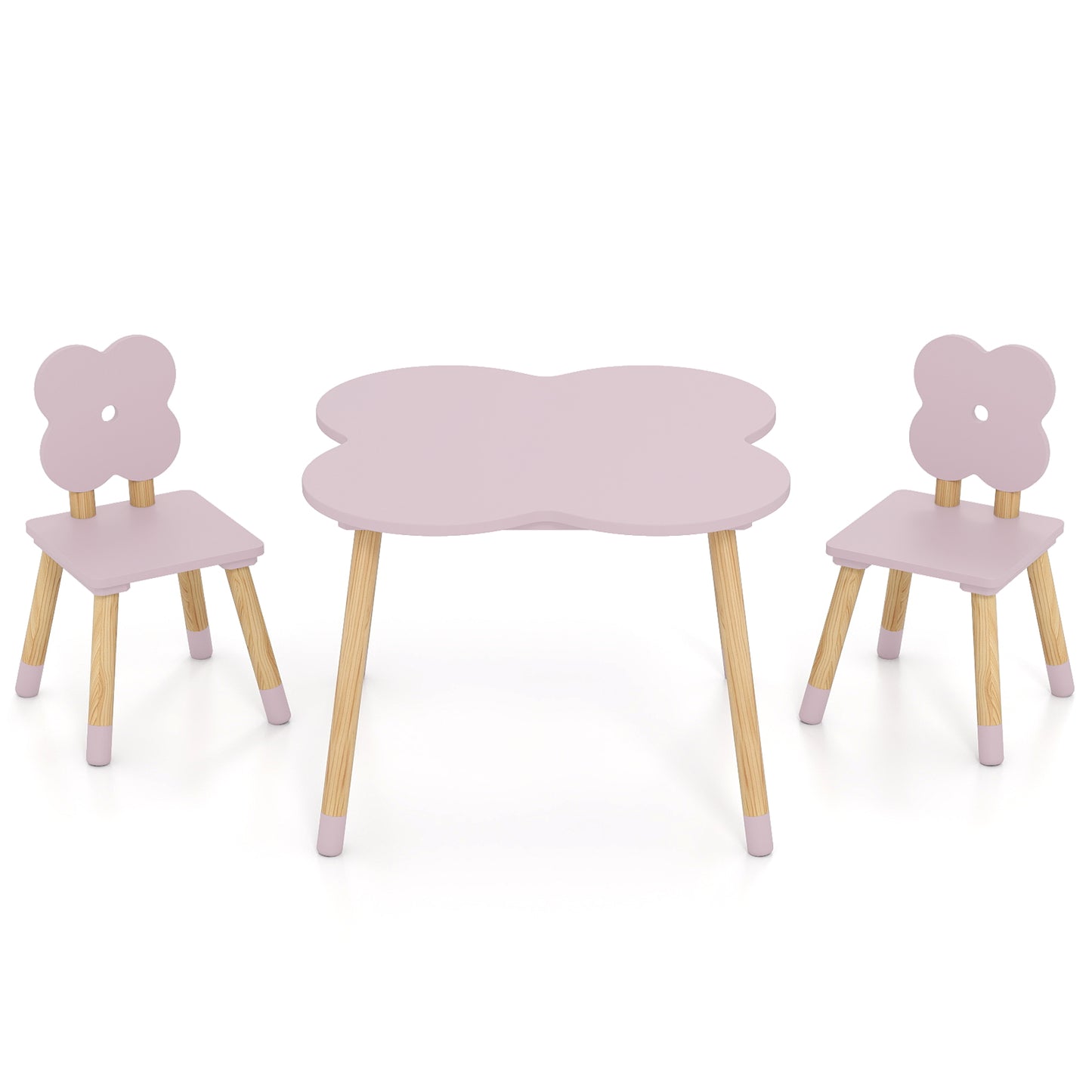 Kids Table and Chair Set with Flower Shape Design