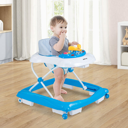 Foldable Baby Walker with 3 Adjustable Heights and Padded Seat