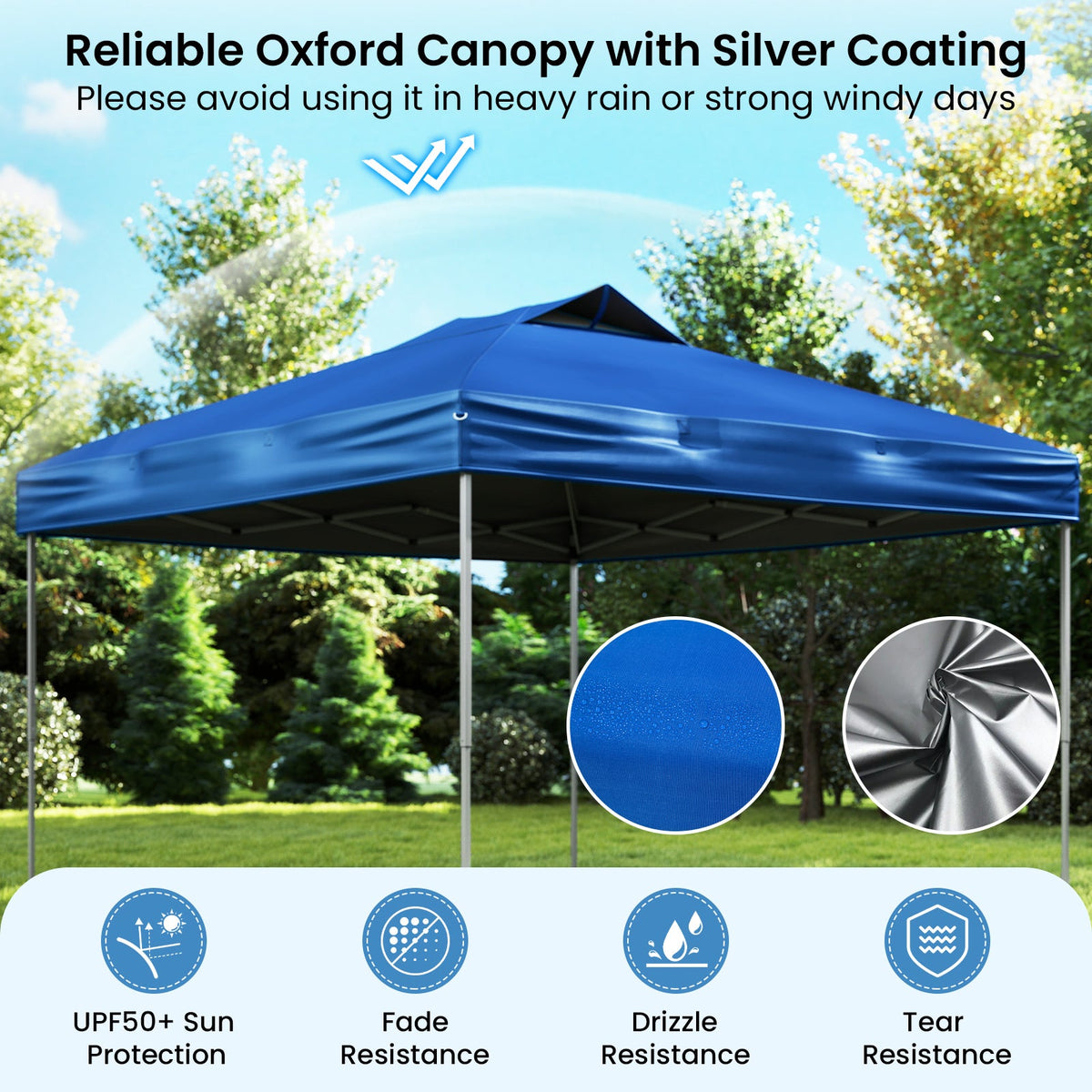 10 X 10 FT Foldable Outdoor Patio Shelter Canopy Tent with 1-Push Center Lock