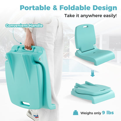 Foldable Pool Chair with Handle and Back Support