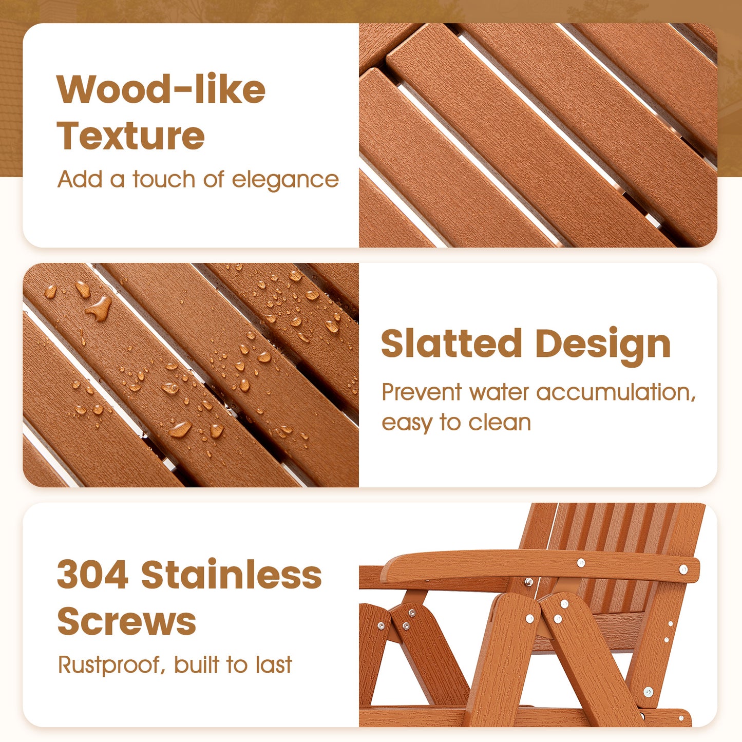 Foldable Patio Dining Chair with Armrests - HDPE All-Weather