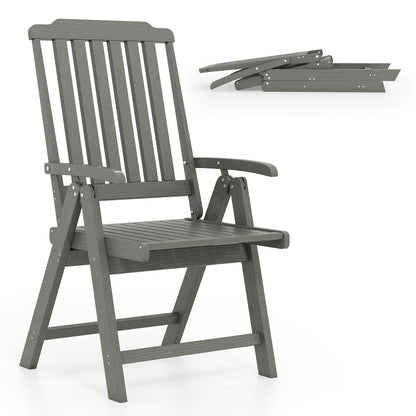Foldable Patio Dining Chair with Armrests - HDPE All-Weather