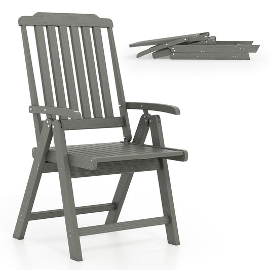 Foldable Patio Dining Chair with Armrests - HDPE All-Weather