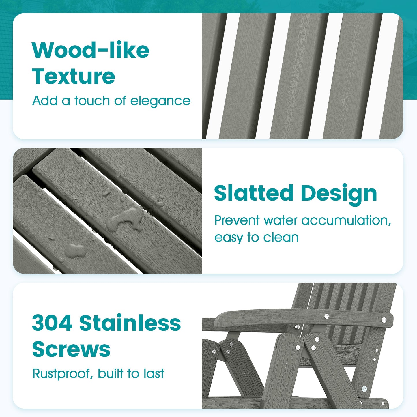 Foldable Patio Dining Chair with Armrests - HDPE All-Weather