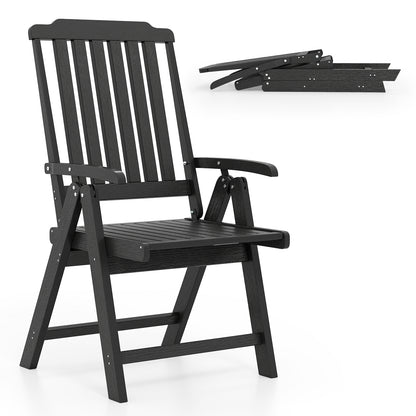 Foldable Patio Dining Chair with Armrests - HDPE All-Weather
