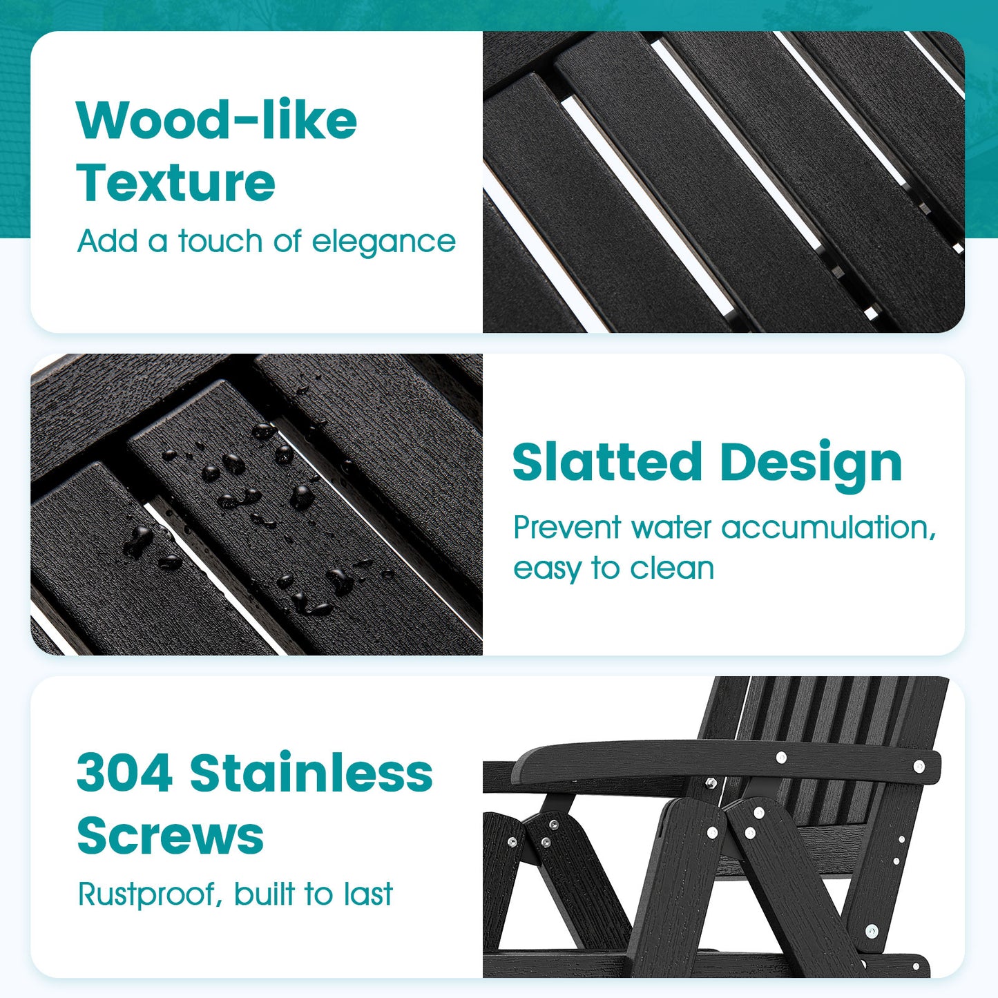 Foldable Patio Dining Chair with Armrests - HDPE All-Weather