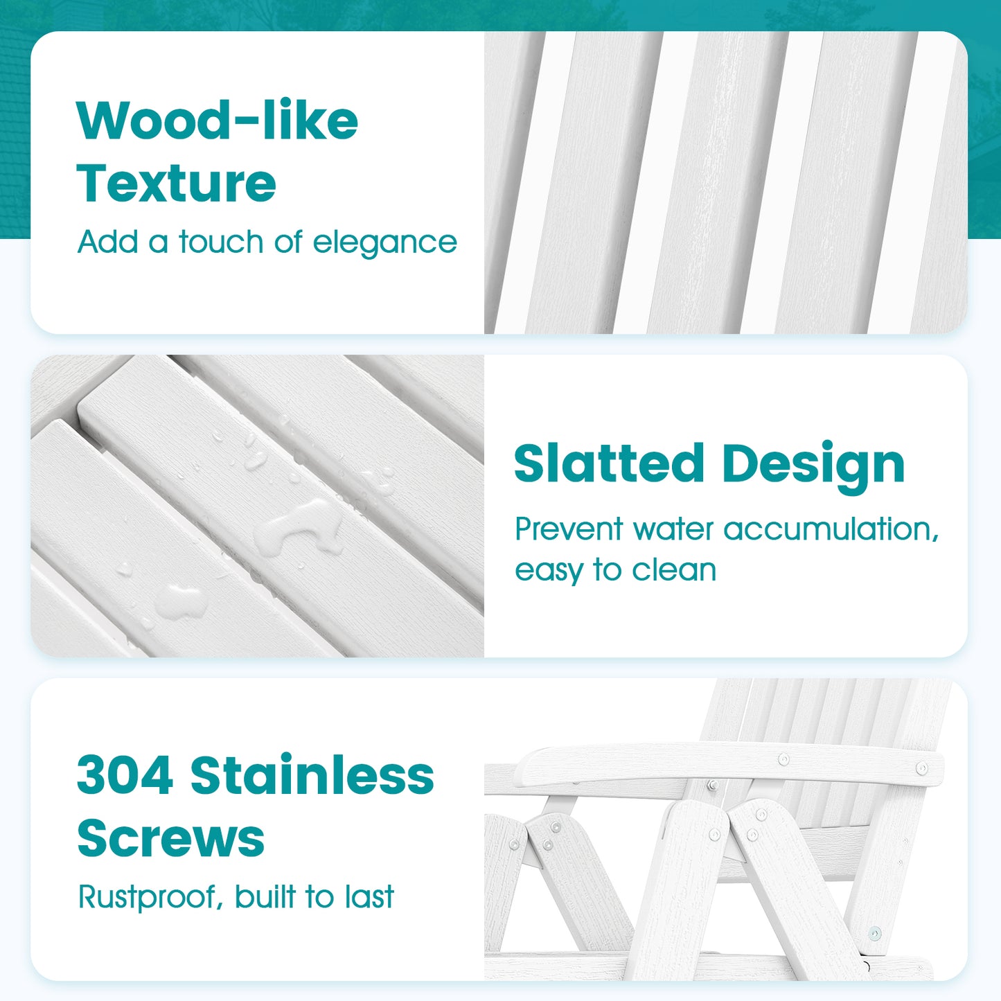 Foldable Patio Dining Chair with Armrests - HDPE All-Weather