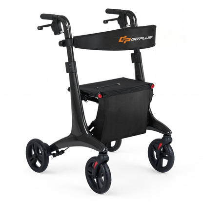 Rollator Walker with Seat for Seniors - Foldable Carbon Fiber
